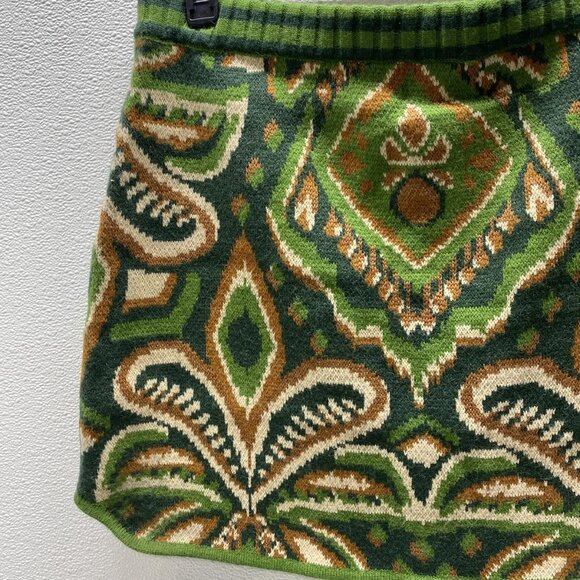 Farm Rio Women's Pineapple Ikat Knit Mini Skirt Green Size XL | Vibrant Tropical - Picture 7 of 10